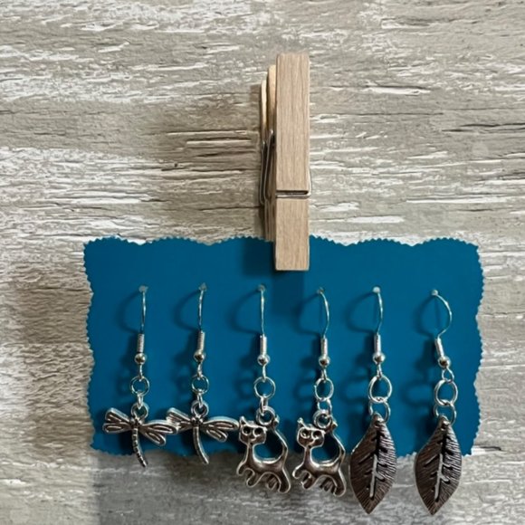 Jewelry - Set Of 3 New Silver Hanging Earrings